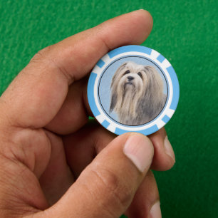 Havanees (zilver) schilderen - Kute Original Dog A Poker Chips