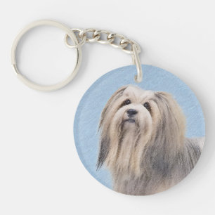 Havanees (zilver) schilderen - Kute Original Dog A Sleutelhanger
