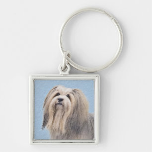 Havanees (zilver) schilderen - Kute Original Dog A Sleutelhanger