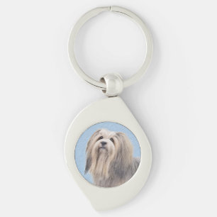 Havanees (zilver) schilderen - Kute Original Dog A Sleutelhanger