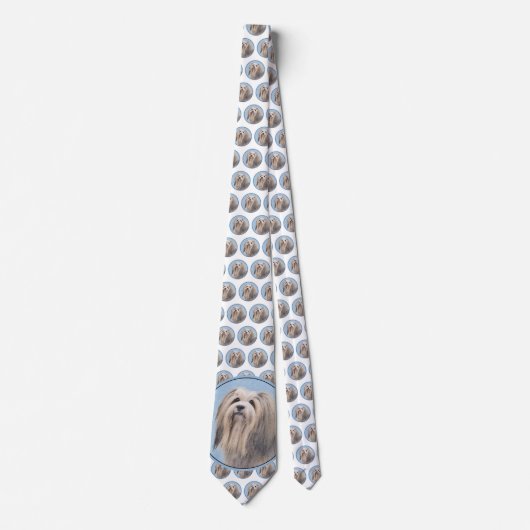 Havanees (zilver) schilderen - Kute Original Dog A Stropdas (Voorkant)