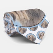 Havanees (zilver) schilderen - Kute Original Dog A Stropdas (Opgerold)