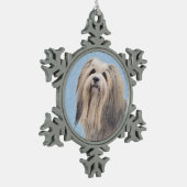 Havanees (zilver) schilderen - Kute Original Dog A Tin Sneeuwvlok Ornament (Links)