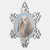 Havanees (zilver) schilderen - Kute Original Dog A Tin Sneeuwvlok Ornament (Rechts)