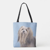 Havanees (zilver) schilderen - Kute Original Dog A Tote Bag (Achterkant)