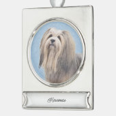 Havanees (zilver) schilderen - Kute Original Dog A Verzilverd Banner Ornament (Links)