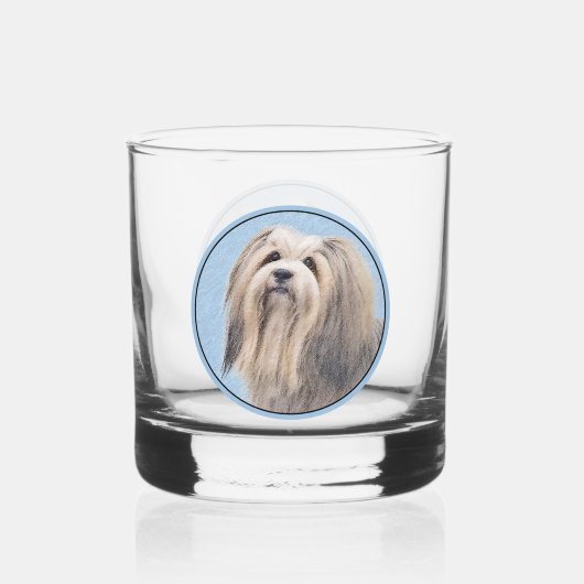 Havanees (zilver) schilderen - Kute Original Dog A Whisky Glas (Voorkant)