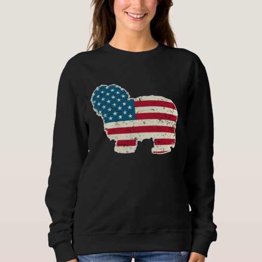 Havanese 4th of July Men Women USA American Flag D Trui (Voorkant)