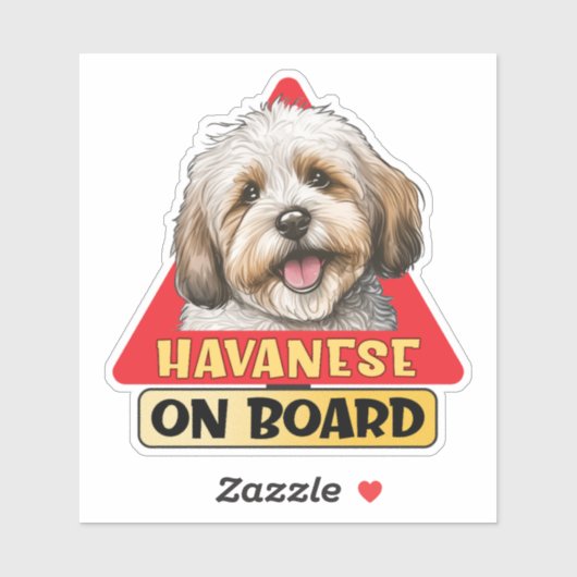 Havanese Aan boord Cubaanse Bichon Hond Rode Road Sticker (Vel)