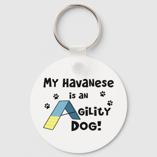 Havanese Agility Dog Sleutelhanger (Voorkant)