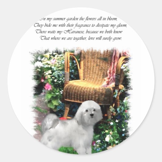Havanese Art Gifts Ronde Sticker (Voorkant)