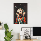 Havanese Astronaut Poster, Havanese Retro Print (Thuiskantoor)