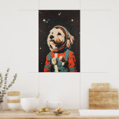 Havanese Astronaut Poster, Havanese Retro Print (Keuken)