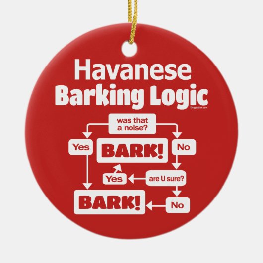 Havanese Barking Logic Keramisch Ornament (Voorkant)