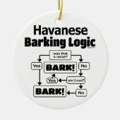 Havanese Barking Logic Keramisch Ornament (Voorkant)
