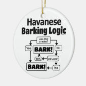 Havanese Barking Logic Keramisch Ornament (Links)