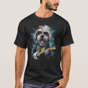 Havanese Bolonka Lhasa Apso Hond Met Zonnebril Een T-shirt