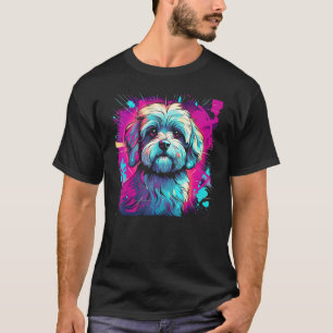 Havanese Bolonka Shih Tzu Lhasa Apso Hond 80s Retr T-shirt