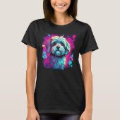 Havanese Bolonka Shih Tzu Lhasa Apso Hond 80s Retr T-shirt (Voorkant)
