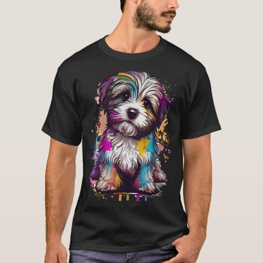 Havanese Bolonka Zwetna Shih Tzu Lhasa Splash T-shirt (Voorkant)