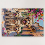 Havanese Bougainvillea Binnenplaats Kunst Legpuzzel (Horizontaal)