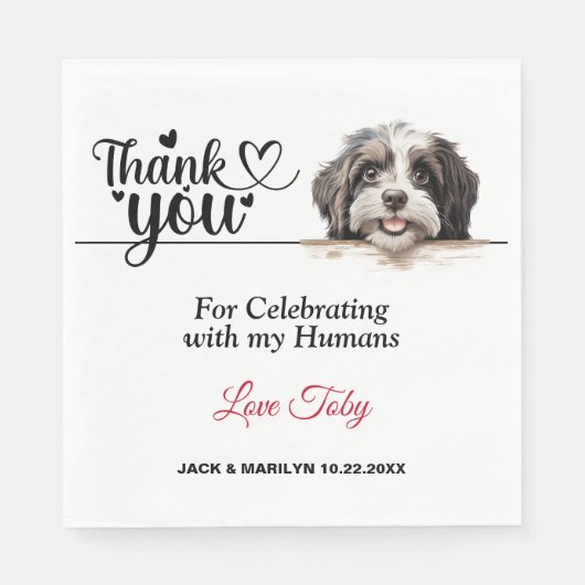 Havanese bruiloft dank u servet (Voorkant)