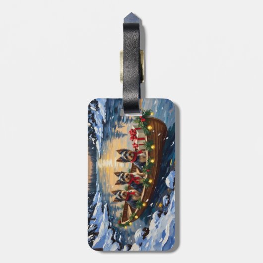 Havanese Christmas Boat Holiday Bagagelabel (Achterkant verticaal)