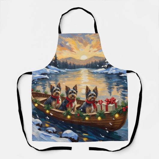 Havanese Christmas Boat Holiday Schort (Voorkant)