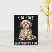 Havanese Christmas I'm Fine Everything Is Fine Kaart (Gele Bloem)