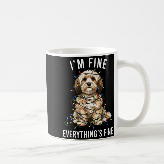 Havanese Christmas I'm Fine Everything Is Fine Koffiemok (Rechts)