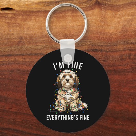Havanese Christmas I'm Fine Everything Is Fine  Sleutelhanger (Voorkant)