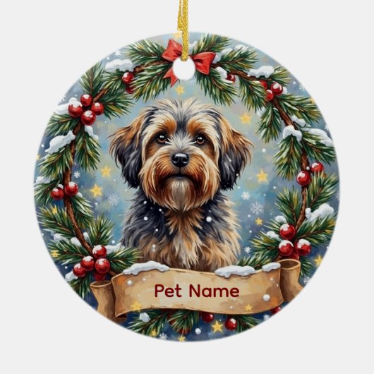 Havanese Christmas Keramisch Ornament (Achterkant)