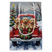 Havanese Christmas Red Truck Holiday Medium Cadeauzakje (Achterkant)