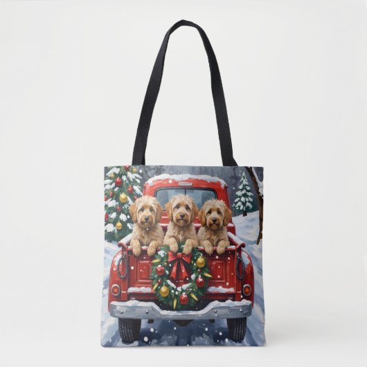 Havanese Christmas Red Truck Holiday Tote Bag (Voorkant)