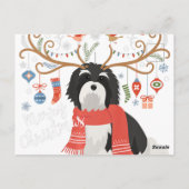 Havanese Christmas Reindeer Dog Premium Briefkaart (Achterkant)