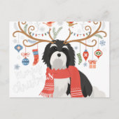 Havanese Christmas Reindeer Dog Premium Briefkaart (Voorkant)