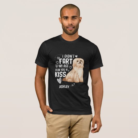 Havanese Didnt Fart Kiss Dog T-shirt (Voorkant volledig)