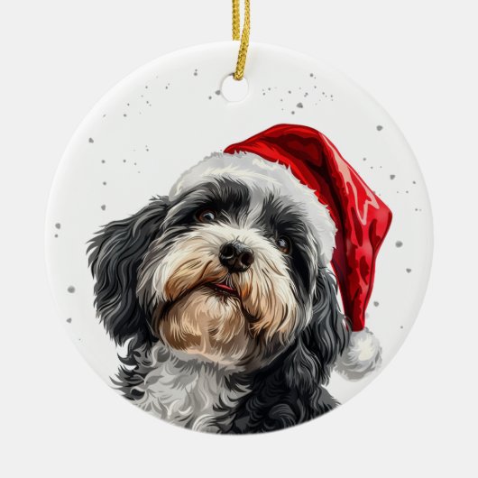 Havanese Dog Christmas Personalized Keramisch Ornament (Voorkant)