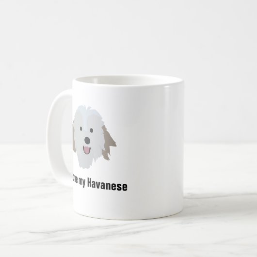 Havanese Dog Coffee Mok - Ik hou van mijn Havanese (Voorkant links)