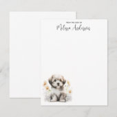 Havanese Dog Cute Puppy Persoonlijke Waterverf Notitiekaartje (Voorkant / Achterkant)