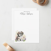 Havanese Dog Cute Puppy Waterverf op maat Notitiekaartje (Voorkant / Achterkant in situ)