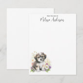 Havanese Dog Cute Puppy Waterverf op maat Notitiekaartje (Voorkant / Achterkant)
