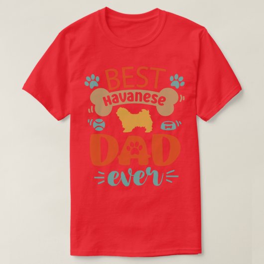 Havanese Dog Dad T-shirt (Design voorkant)