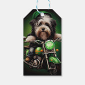 Havanese Dog Driving Bike St. Patrick's Day Cadeaulabel (Achterkant)