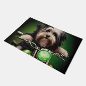 Havanese Dog Driving Bike St. Patrick's Day Deurmat (Schuin)
