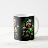 Havanese Dog Driving Bike St. Patrick's Day Koffiemok (Voorkant rechts)