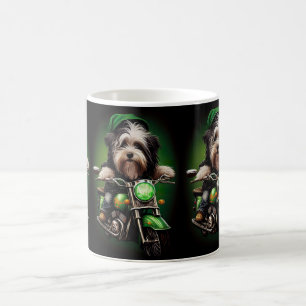 Havanese Dog Driving Bike St. Patrick's Day Koffiemok