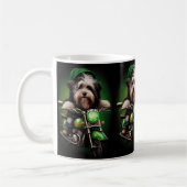 Havanese Dog Driving Bike St. Patrick's Day Koffiemok (Links)
