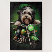 Havanese Dog Driving Bike St. Patrick's Day Legpuzzel (Verticaal)