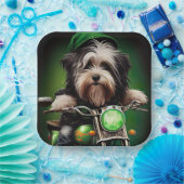 Havanese Dog Driving Bike St. Patrick's Day Papieren Bordje (Feest)